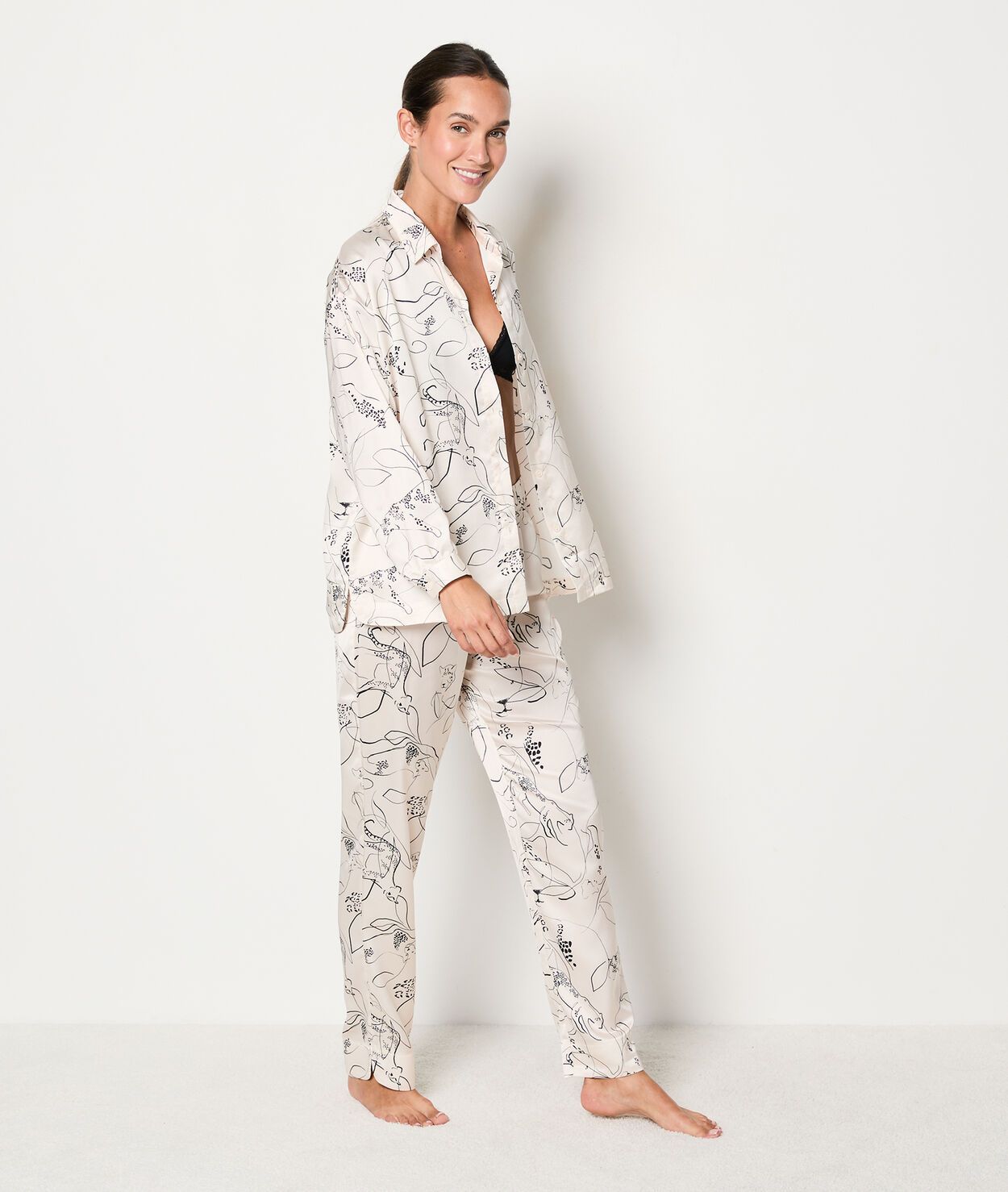 MAIME Pyjama shirt with leopard